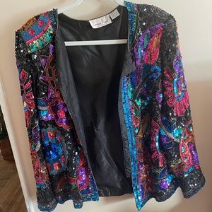 Sequin & Bead Detailed Vintage Jacket